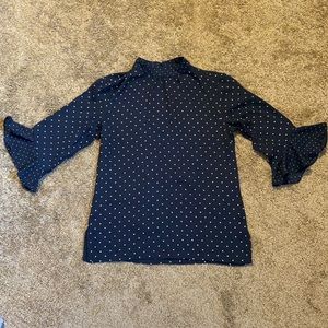 High neck polka dot blouse